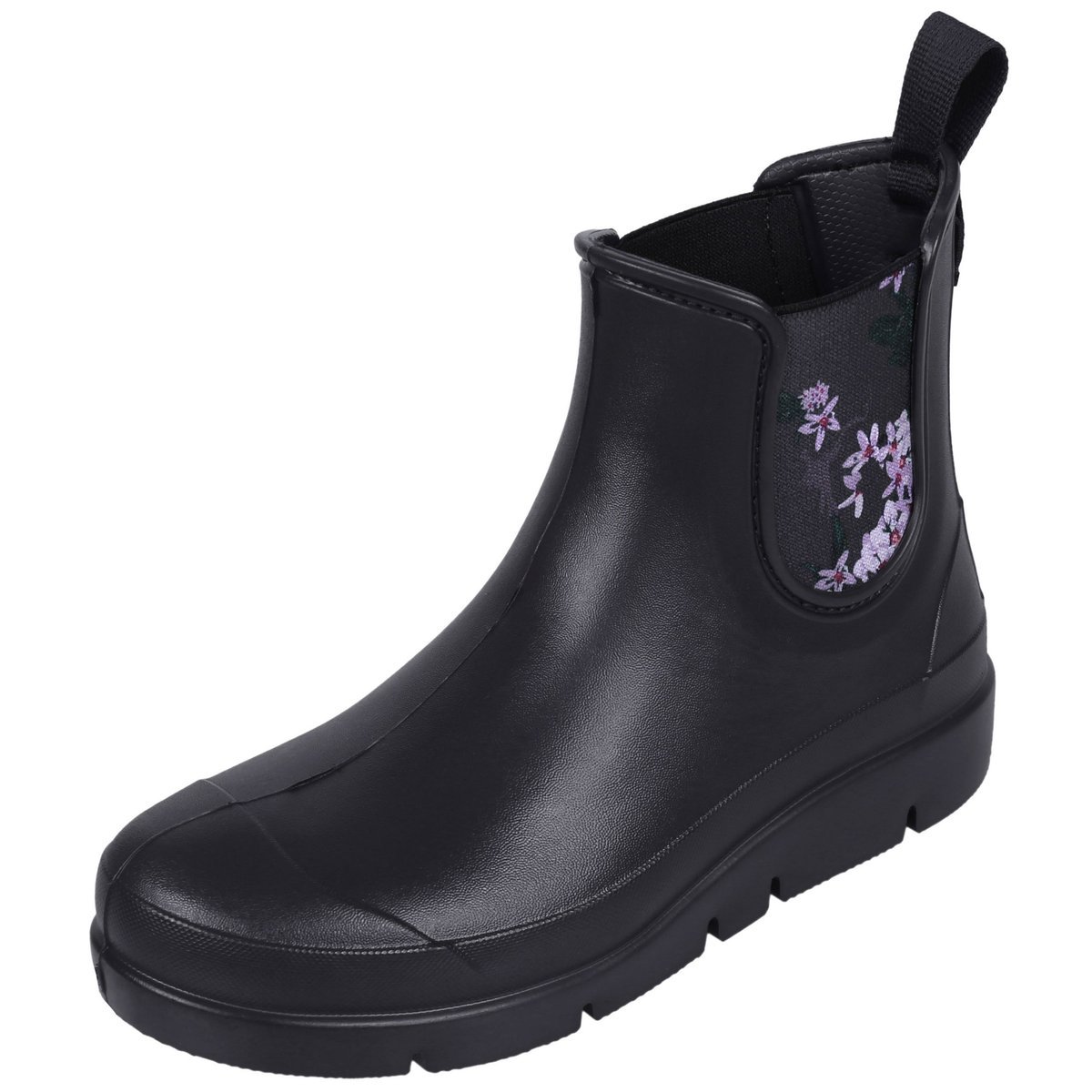 Stella Czarne, Krótkie Kalosze Damskie W Kwiatki Lemigo