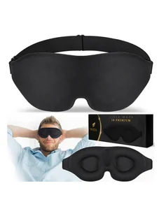 Maska opaska na oczy do spania Waya 3D Premium - black - Akcesoria turystyczne - miniaturka - grafika 6