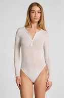 Biustonosze - Hunkemöller Body z długim rękawem z dzianiny Szary - miniaturka - grafika 1