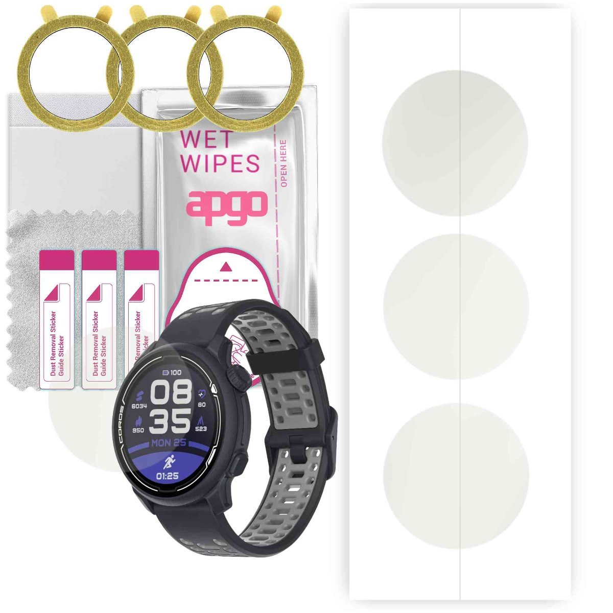 3x Folia hydrożelowa MATOWA do Coros Pace 2 - apgo Smartwatch Hydrogel MATTE Protection Ochrona na ekran smartwatcha