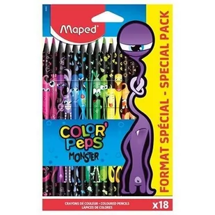 Maped Kredki Colorpeps Monster trójkątne 18 kol MAPED - Kredki, ołówki, pastele i pisaki - miniaturka - grafika 1