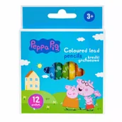 Kredki, ołówki, pastele i pisaki - Astra Kredki grafionowe okrągłe Peppa Pig 7/85 mm 12 kolorów - miniaturka - grafika 1