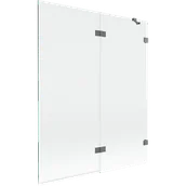 Parawany nawannowe - Mexen Lunar parawan nawannowy 2-skrzydłowy prawy 140 x 150 cm, transparent, gun metal - 897-140-100-95-00-P - miniaturka - grafika 1