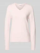 Swetry damskie - Bluzka z długim rękawem o kroju regular fit z wiskozy z efektem dzianiny model ‘Viril’ - miniaturka - grafika 1