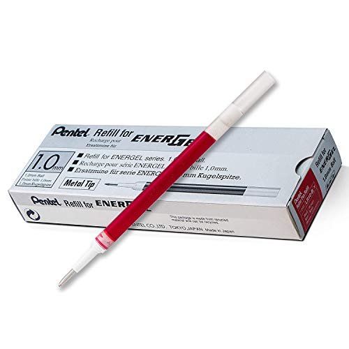 Pentel LR10-B wkład do długopisów EnerGel 0,5 mm - czerwony, 12 sztuk