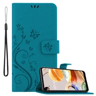 Etui i futerały do telefonów - Pokrowiec Cadorabo do LG K61 w kolorze FLORAL BLUE Pokrowiec ochronny w kwiatowy wzór z zapięciem magnetycznym, funkcją podstawki i kieszeniami na karty Flip Case Flower Cover Etui Handy Klapp Hülle Book Tasche - miniaturka - grafika 1