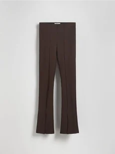 Reserved - Spodnie bootcut z przeszyciem - brązowy - Spodnie damskie - miniaturka - grafika 1