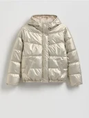 Kurtki i płaszcze dla dziewczynek - Reserved - Kurtka z imitacji skóry z metalicznym połyskiem - złoty - miniaturka - grafika 1