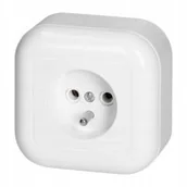 Gniazdka elektryczne - Gniazdo Elektryczne Ścienne Abex Biały - miniaturka - grafika 1