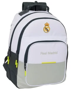Plecak szkolny tornister dwukomorowy Real Madryt 42 cm + gumowe ochraniacze :: oficjalna kolekcja klubowa - Plecaki szkolne i tornistry - miniaturka - grafika 1