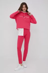 Tommy Hilfiger legginsy AUDREY damskie kolor różowy gładkie - Legginsy - miniaturka - grafika 1
