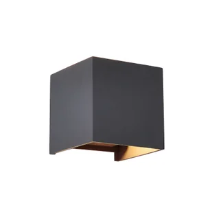 Mantra Iluminación Kinkiet zewnętrzny LED Davos, szary, kątowy, ściemniany, aluminium - Lampy ogrodowe - miniaturka - grafika 1