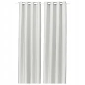 Zasłony - IKEA GINSTMOTT Zasłona, 2 szt., z oczkami/biały, 145x300 cm Przyciemniająca - miniaturka - grafika 1