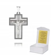 Biżuteria dla dzieci - 925 Srebrny Krzyżyk Katolicki 925 6,09g 4,5cm K86 - miniaturka - grafika 1