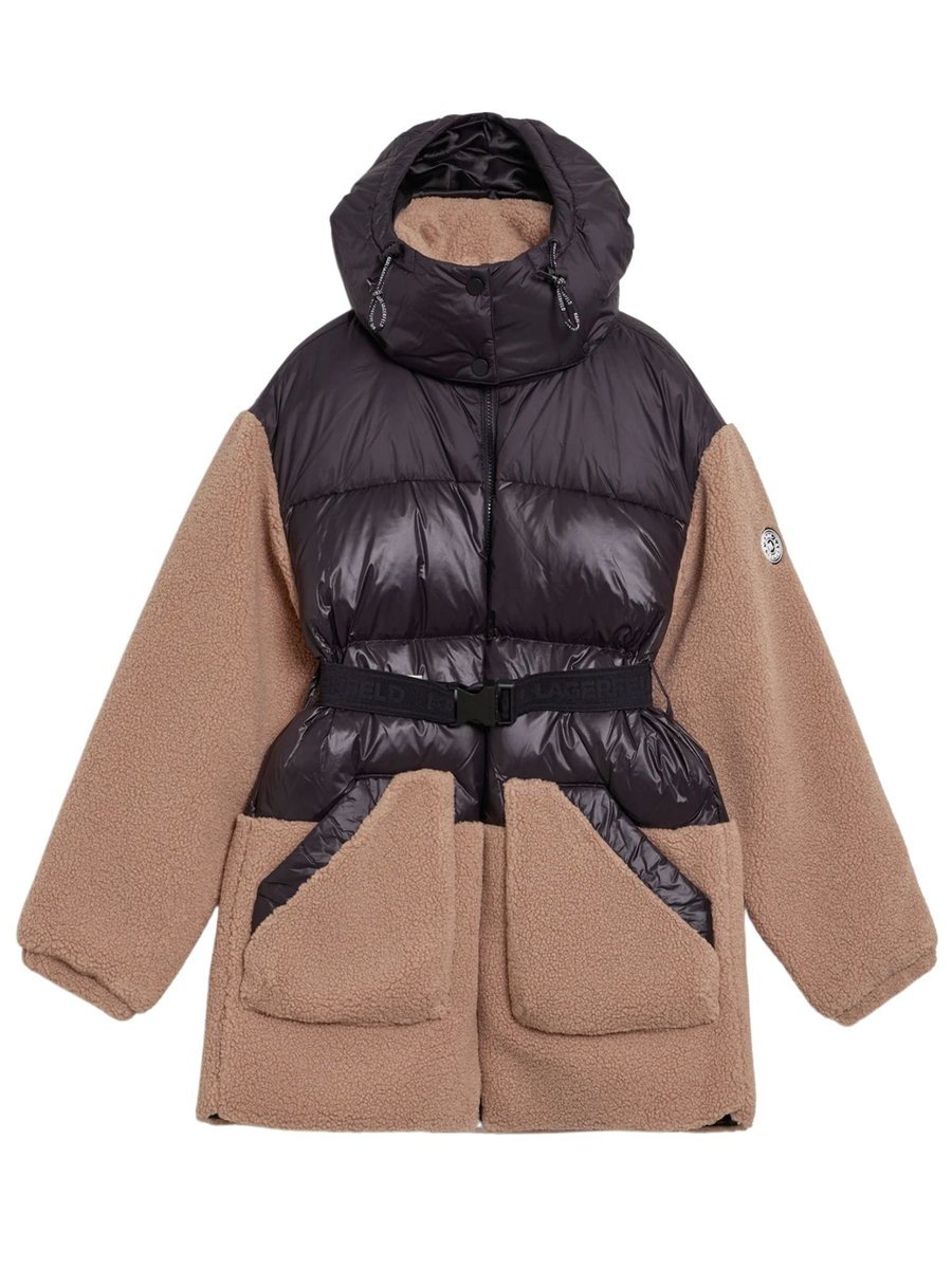 Kurtka damska Karl Lagerfeld 246W1500 beżowy czarny - L