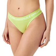 Majtki damskie - KARL LAGERFELD Kobiety Stringi z logo, Wapno, S - miniaturka - grafika 1