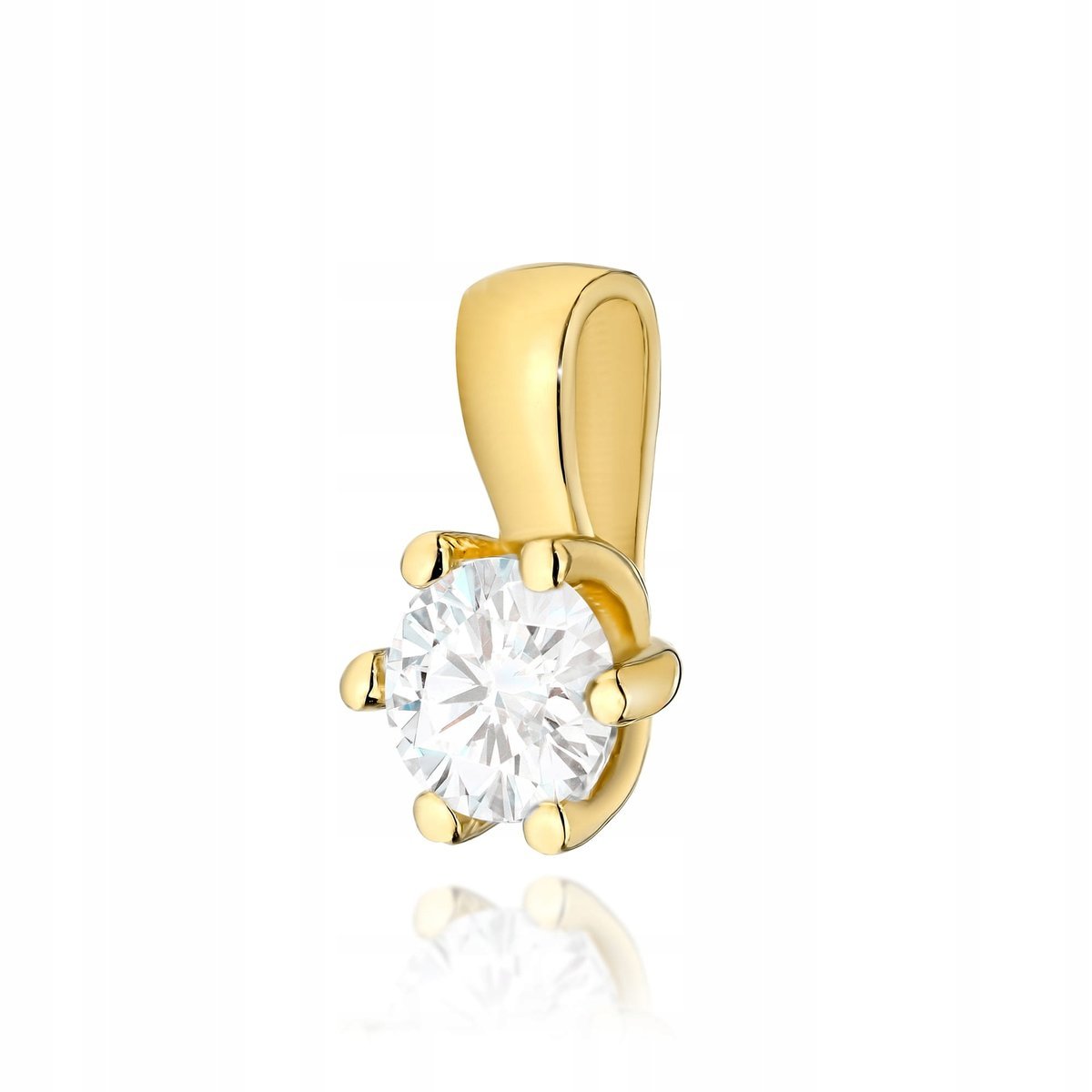 Złota zawieszka próba 585 brylantowe oczko 0.4g biały brylant 0.30ct