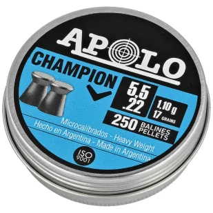 Śrut Apolo Champion 5.5 mm, 250 szt. 1.10g/17.0gr (19501) - Amunicja do wiatrówek - miniaturka - grafika 1