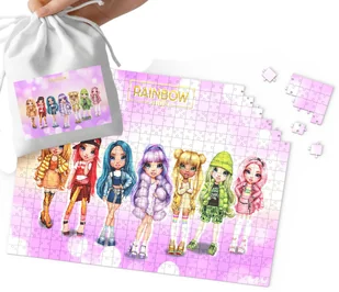 PUZZLE - Rainbow High WZORY DLA DZIEWCZYNKI PREZENT 24el + WORECZEK - Puzzle - miniaturka - grafika 1