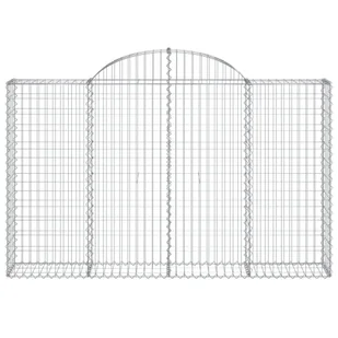 vidaXL Kosze gabionowe, 3 szt, 200x30x120/140 cm, galwanizowane żelazo - Ogrodzenia - miniaturka - grafika 5