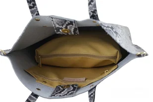 Torebka shopper z kolorowym nadrukiem - Beżowa - Torebki damskie - miniaturka - grafika 8