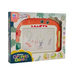 WOOPIE Znikopis Tablica Magnetyczna Kolorowa + 2 Stempelki Dinozaur - Tablice dla dzieci - miniaturka - grafika 3