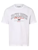 Koszulki męskie - Jack & Jones - T-shirt męski  JJLarry, biały - miniaturka - grafika 1