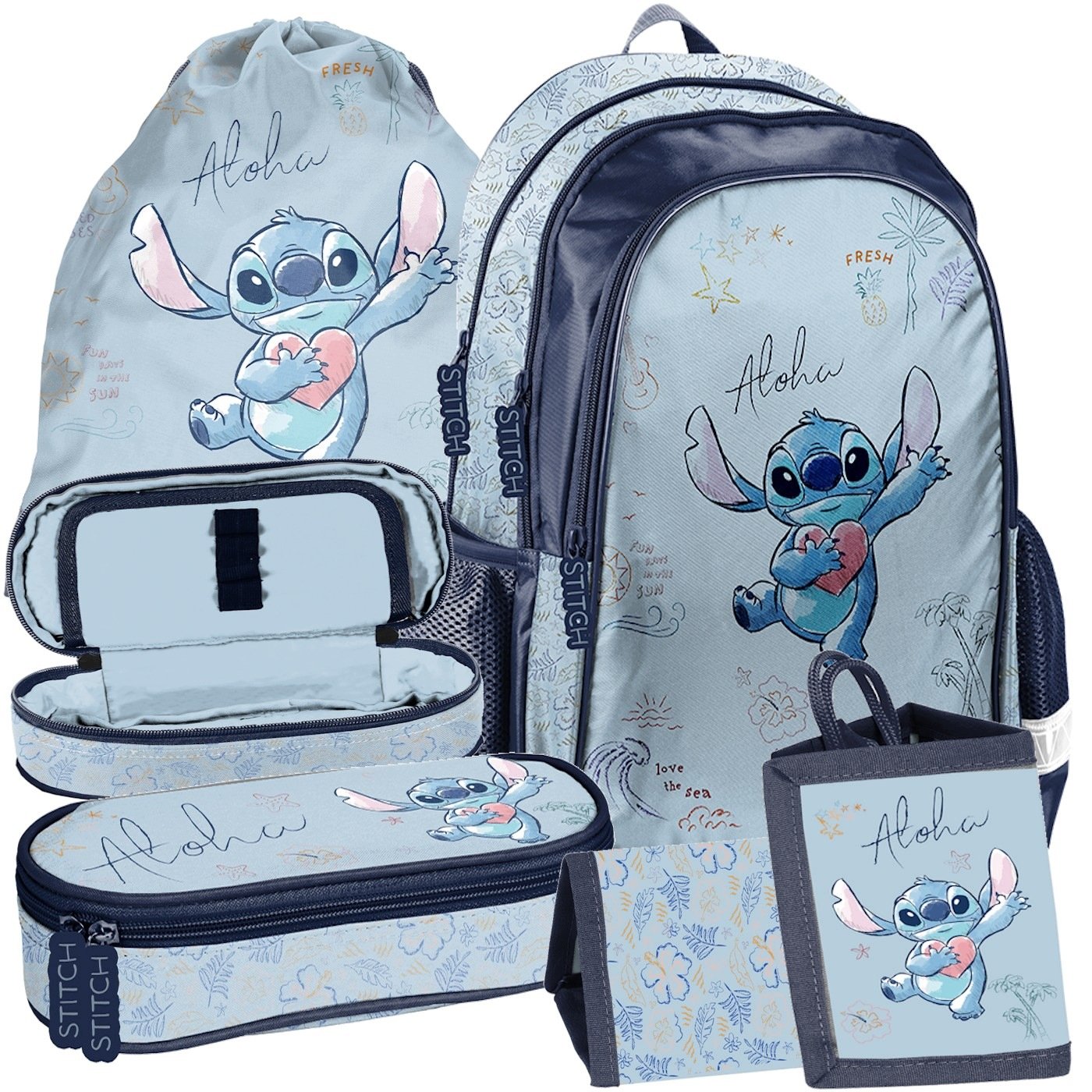 Zestaw szkolny plecak piórnik portfel Disney Lilo i Stitch