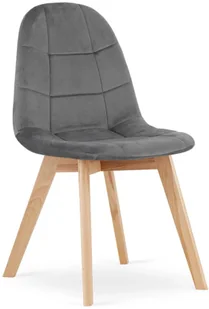 Szare krzesło welurowe w stylu skandynawskim R8-K11 - Krzesła Szare krzesło welurowe w stylu skandynawskim R8-K11 - Krzesła - miniaturka - grafika 1