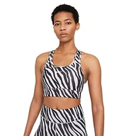 Biustonosze - Nike Damski biustonosz Swoosh Icon Clash Sp21 czarny/biały XS CZ7208-010 - miniaturka - grafika 1