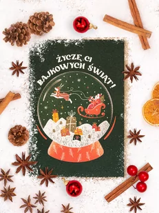 Absztyfikant Kartka Bajkowych Świąt - Kartki okolicznościowe i zaproszenia - miniaturka - grafika 1