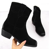 Botki damskie - Skórzanw kowbojki damskie botki czarne Sergio Leone BT284-S - miniaturka - grafika 1