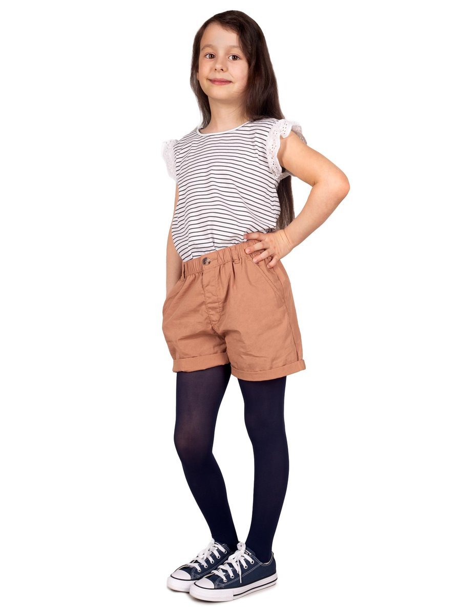 Rajstopy dziecięce, mikrofibra gładkie ciemno, granatowe, 40 DEN, 140-146