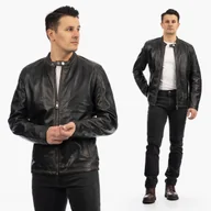 Kurtki męskie - Kurtka Męska DONDERS Skóra Naturalna Ramoneska Klasyczna Elegancka Ciemny Brąz XXL - miniaturka - grafika 1