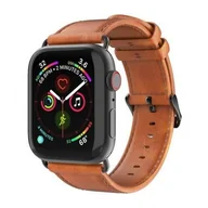 Akcesoria do smartwatchy - DUX DUCIS YA - pasek z naturalnej skóry do zegarka Apple Watch 42/44/45/49mm brązowy - miniaturka - grafika 1