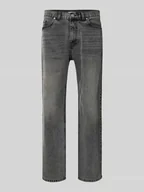 Spodnie męskie - Jeansy o kroju straight fit z 5 kieszeniami - miniaturka - grafika 1