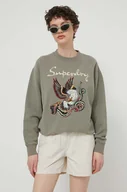 Bluzy damskie - Superdry bluza damska kolor zielony z aplikacją - miniaturka - grafika 1