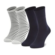 Skarpetki damskie - Tommy Hilfiger Zestaw 2 par wysokich skarpet damskich 100001494 Off White 002 - miniaturka - grafika 1