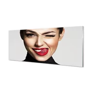 Dekoracje domu - Panel dekoracyjny Kobieta czerwone usta 125x50 cm - miniaturka - grafika 1