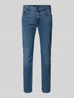 Spodnie męskie - Jeansy o kroju slim fit z 5 kieszeniami - miniaturka - grafika 1