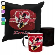 Gadżety dla niej i dla niego - Zestaw Kubek Magiczny + Poszewka Z Poduszką- Prezent Myszka Miki + Imię - miniaturka - grafika 1