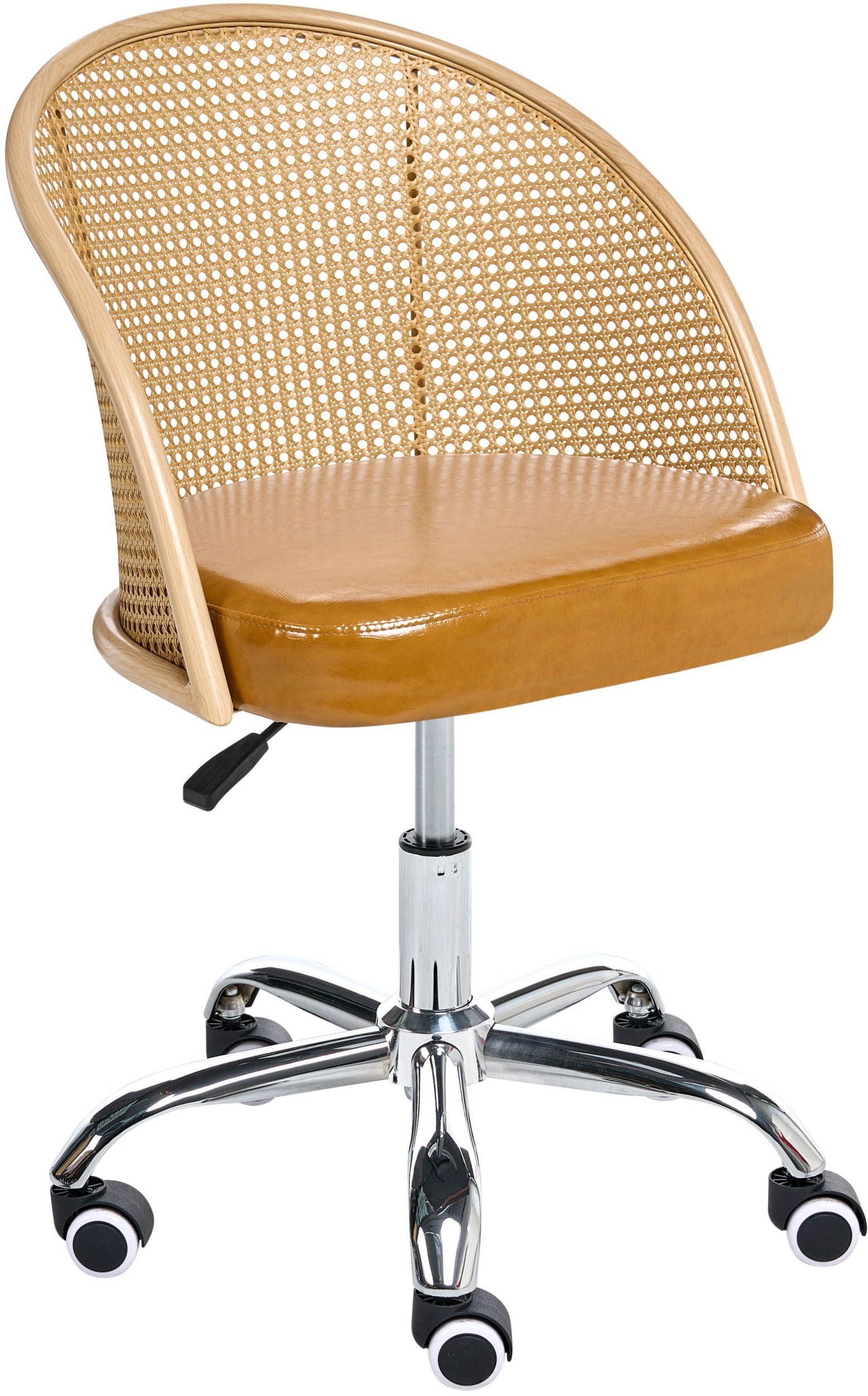 Beliani Krzesło obrotowe BALTIMORE Ekoskóra Brązowy