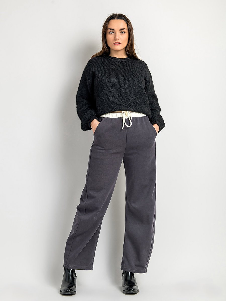 Spodnie z domieszką bawełny M grafitowy