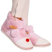 Kapcie damskie - Kapcie Damskie Wysokie Ciepłe Futerkowe Ocieplane z Futerkiem z Reniferem Różowy 38-39 - miniaturka - grafika 1