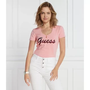 Koszulki i topy damskie - GUESS T-shirt SS RN SHINY | Regular Fit - grafika 1