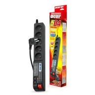 Listwy zasilające - HSK Data (Acar/Axon) ACAR 504W - listwa przeciwprzepięciowa 1.9 m czarna (ALP-ACAR504W---0N) - miniaturka - grafika 1