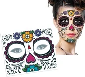 Stroje karnawałowe - Tatuaż Tymczasowy Zmywalny Naklejki Na Twarz Halloween Makijaż Szkielet - miniaturka - grafika 1