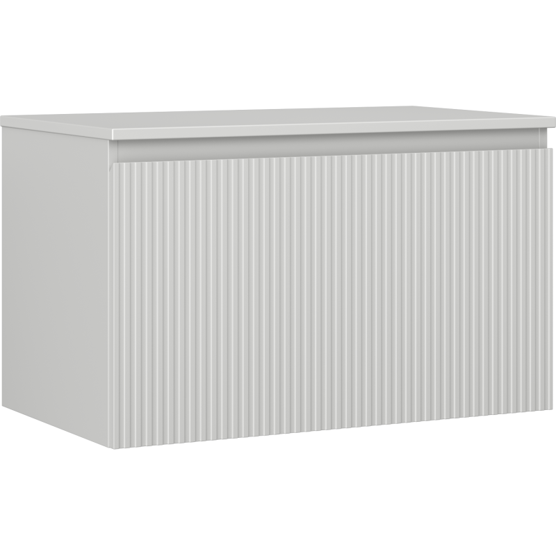 Mexen Rivel szafka łazienkowa podumywalkowa 80 cm z blatem, 1 szuflada, ryflowana , szara mat - 91A20-08047-1-BFC62