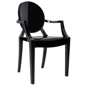 Krzesła - King Home Krzesło 52,5x55,5x92,5cm Louis czarne 124.APC.CZARNY - miniaturka - grafika 1