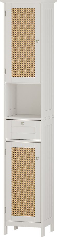 Vicco Szafka łazienkowa Rosario, 32 x 170 cm z 2 drzwiami i szufladą, Biały